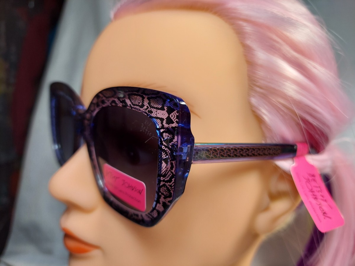 Betsey Johnson sunglasses  NWT oversized snake skin print purple Rainbow Snake Sunglasses – Rave Fashion Goddess main image 4