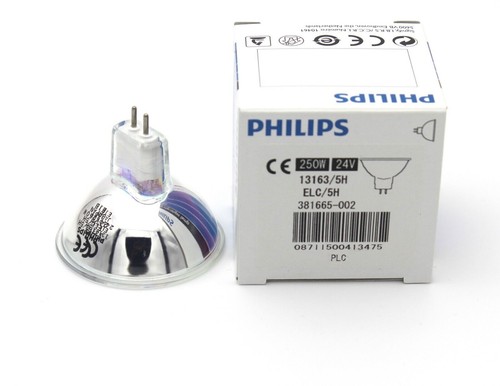 PHILIPS 13163/5H ELC/5H GX5.3 halogen light bulb JCR 24V250W/5H 500hour lamp - Picture 2 of 4