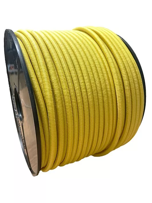 8mm x 15M YELLOW BUNGEE SHOCK CORD RUBBER ROPE MARINE STRING