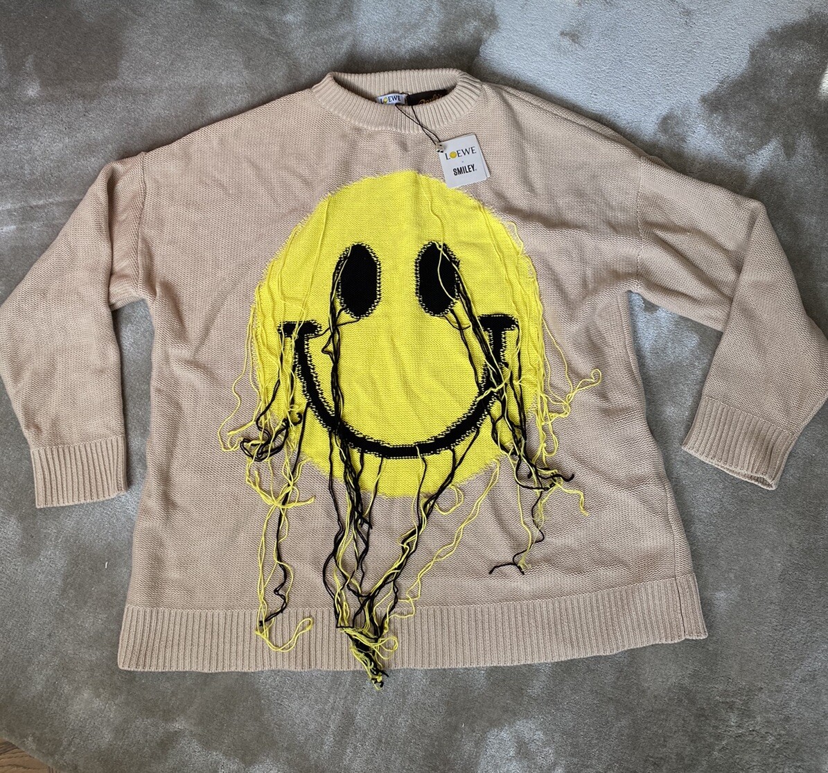 LOEWE Reversible Smiley Ibiza Unisex Crewneck Sweater Rare! WT