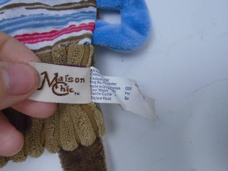 Maison Chic Pirate Puppy Dog Lovey Blue Brown Red Soft Krinkle Security Teether - Image 3 of 4