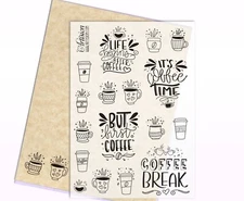 Coffee Sticker Sheets - Clear Planner & Journal Decor