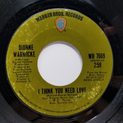 Dionne Warwicke I Think You / Don't Let Me R&B Soul 45rpm 7'' Vinyl Record