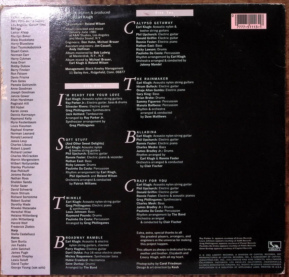 EARL KLUGH CRAZY FOR YOU LIBERTY RECORDS VINYL LP 206-26 - Image 2 of 4