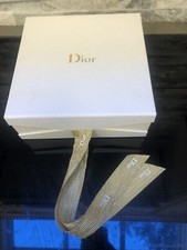 Christian Dior Gift Box With Dior Ribbon Gold Logo 8  X 8  X 3   Magnetic Closure