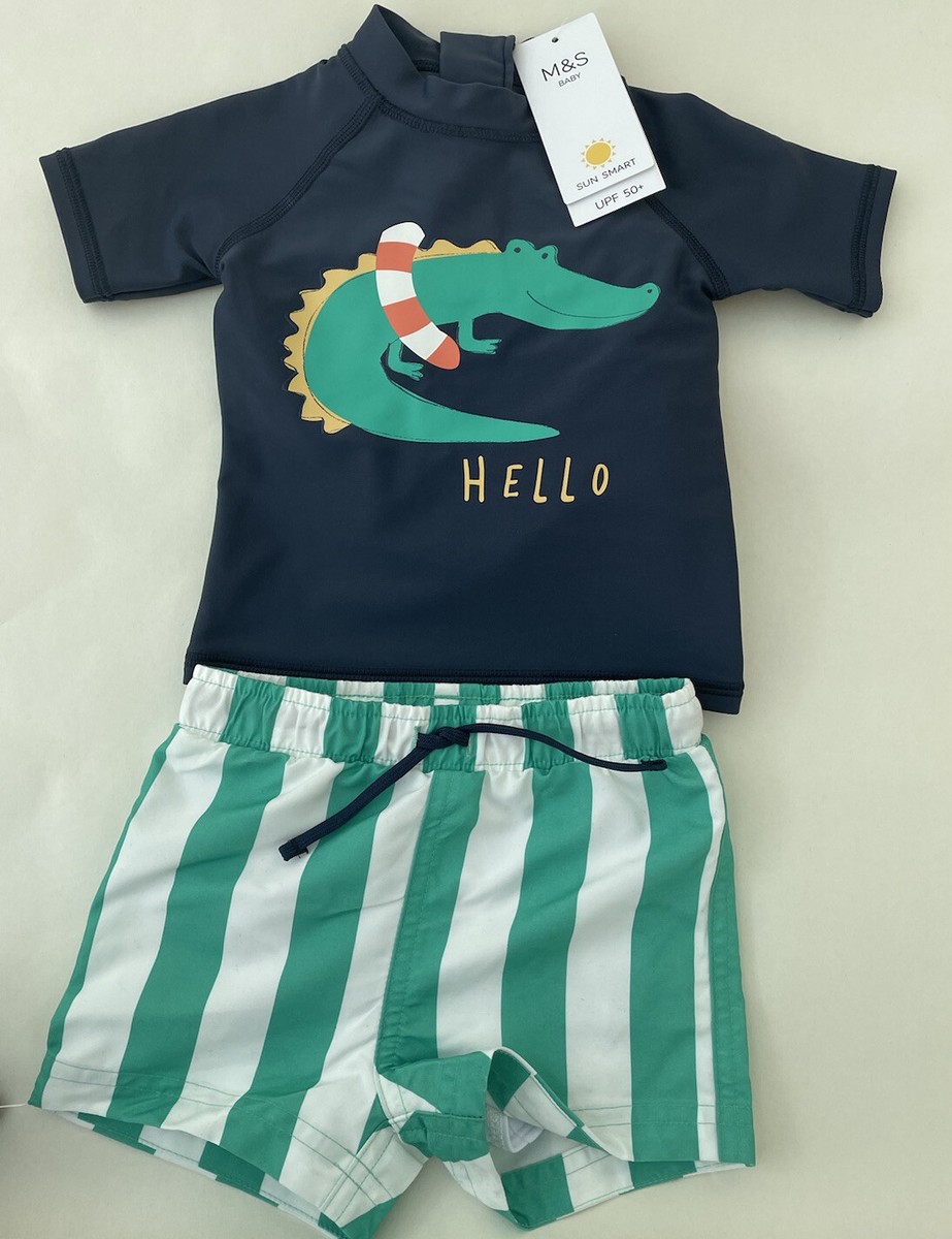 NEW M&S age 3-6 months UV Pc Sun Swim Protection Suit Top