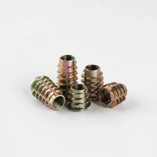 M4 M5 M6 M8 M10 Flush Zinc Alloy Furniture Embedded Hex Threaded Wood Insert