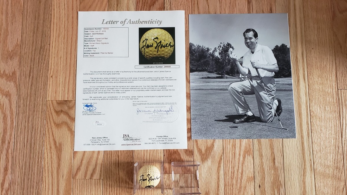 🌟 RARE JSA - Jack Nicklaus SIGNED President Nixon White House