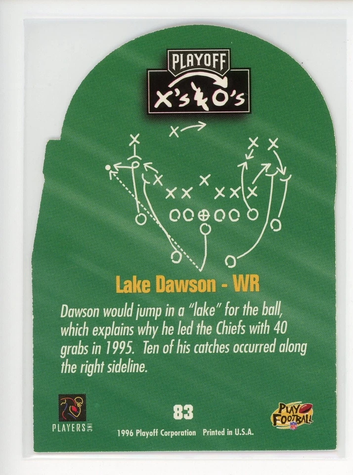 1996 Playoff Prime X's and O's #83 Lake Dawson Chiefs - Image 2 of 2