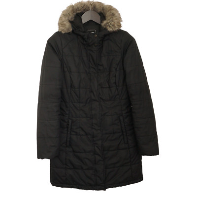 Damen The North Face Parka Jacke Schwarz Atmungsaktiv Mit Kapuze Größe S VAP382