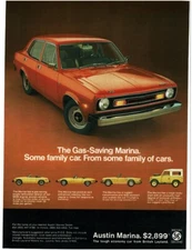 1974 AUSTIN Marina copper 4-door sedan Vintage Print Ad
