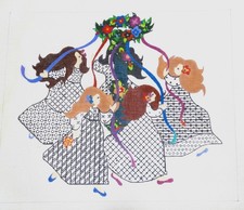 Hand Painted Needlepoint Canvas titled "Dede's April Showers"