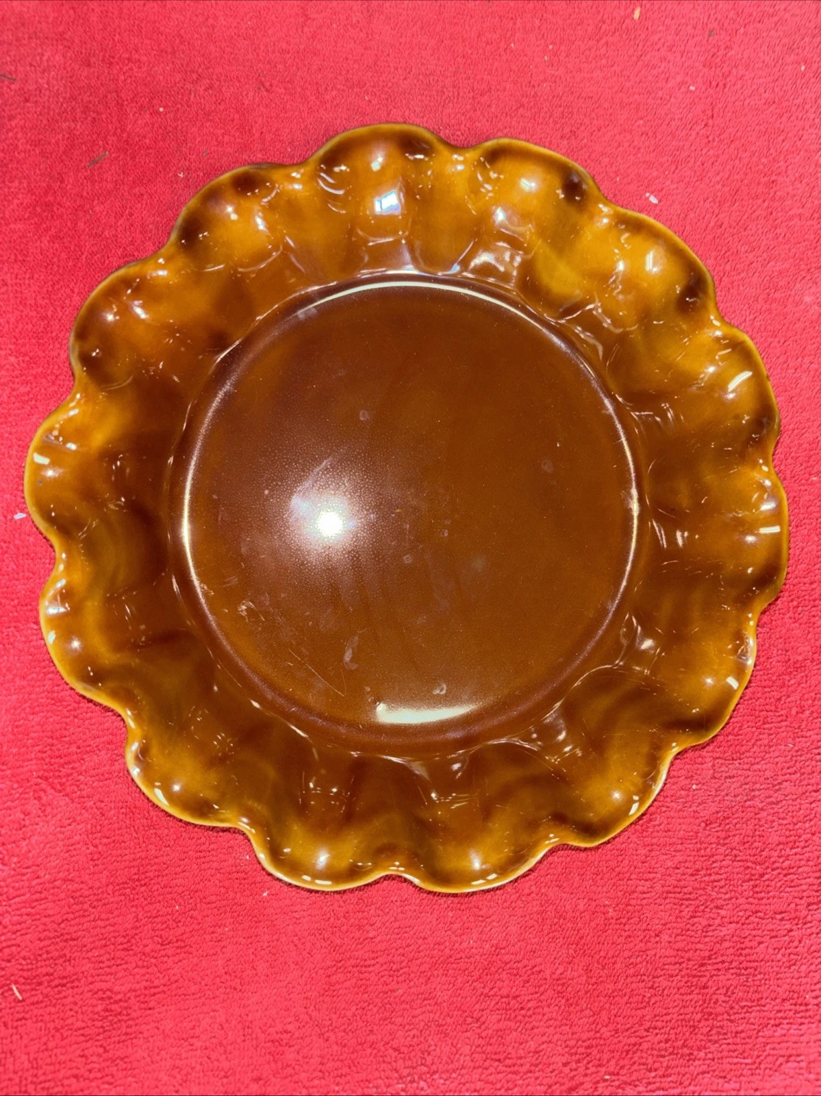 Emile Henry France 10" Artisan Deep Ruffled Pie Dish Caramel William Sonoma 6187
