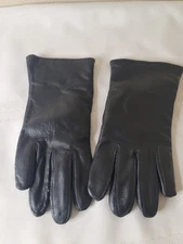 Military Leather Dress Gloves Poly/Wool Lined Unisex Black Size 5C USGI