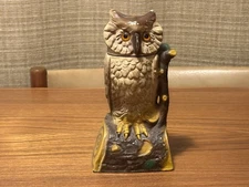 Owl vintage cast iron coin bank from Book of Knowledge