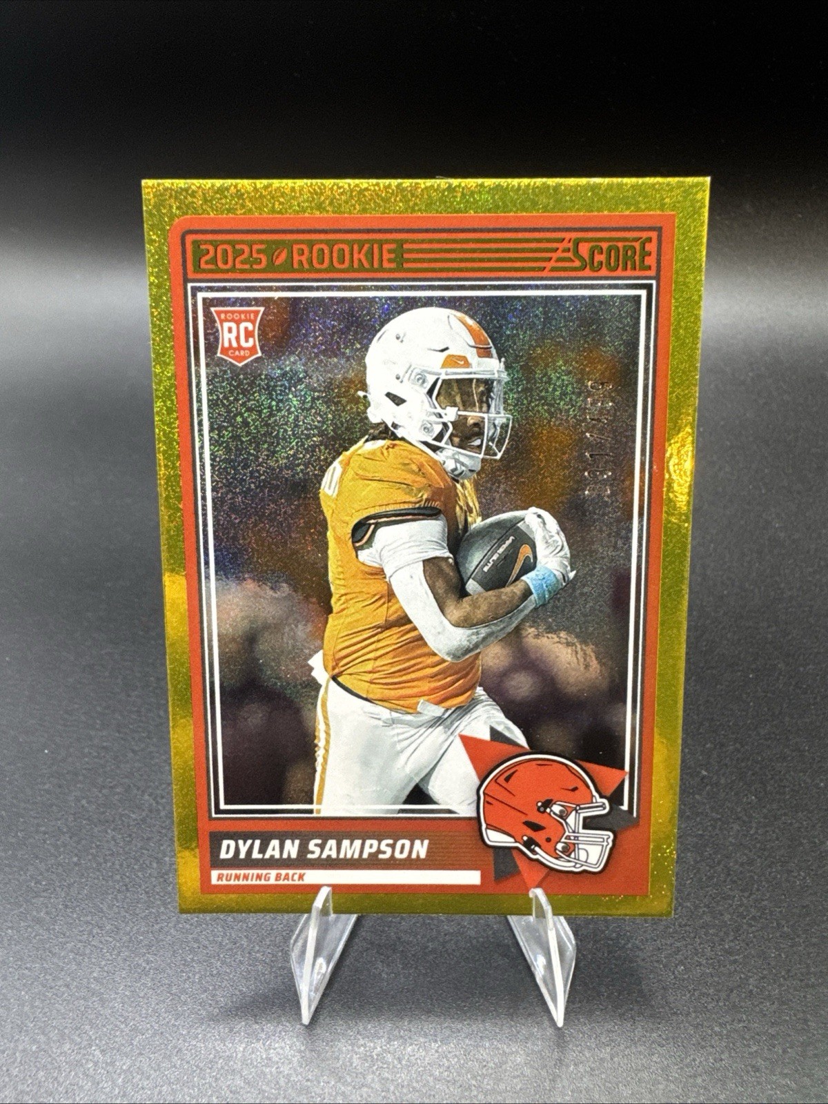 2025 NFL Score Dylan Sampson (RC) Gold Sparkle Parallel /499 #52