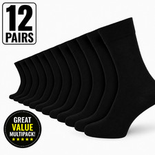 Mens Socks 6 or 12 Pairs Cotton Rich Breathable Soft Top Work Casual UK 6-11