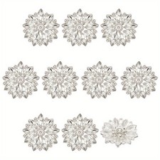 1box 10pcs Alloy Rhinestone Shank Buttons Flower 26x8mm Hole: 3mm Jewelry making