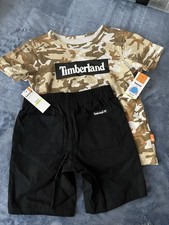 Timberland Boys Sz 4T T Shirt Shorts Set Black Camo New With Tags