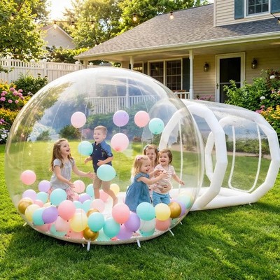 15FT Length Inflatable Bubble House Balloons Dome with 750W Blower 600W Air Pump