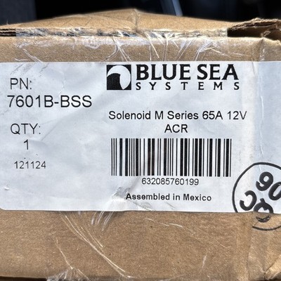 Blue Sea Systems 7601B-BSS Solenoid M Series 65A 12V ACR Auto Charging Relay