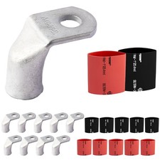 SELTERM 10pcs 4/0 AWG 3/8" Stud 90  Bent Battery Lugs Ring Terminal Connec...