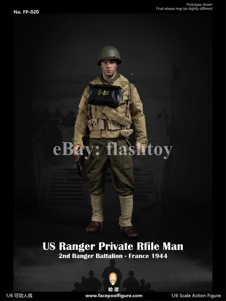 Facepoolfigure FP020 1/6 WWII US Ranger Private Rfile Man Action Figure Model - Image 3 of 4