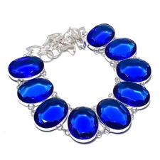Tanzanite Quartz Oval Shape Gemstone Gift Necklace Adjustable Chain Jewelry 18"