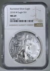 2018-W $1 Burnished Silver American Eagle NGC MS69