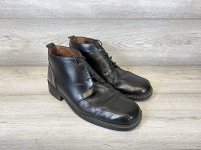 Clarks Herren Schwarz Leder Stiefeletten Chukka Stiefel Schnürung Arbeit Business Größe UK 10,5