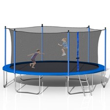 14FT Trampoline for Kids with Safety Enclosure Net Ladder Garden Yard Outdoor