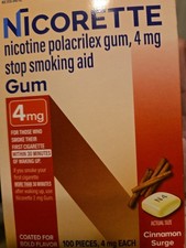 Nicorette Cinnamon Surge 4mg Nicotine Gum - 100 Count