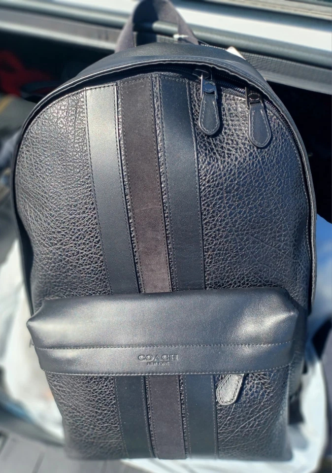 COACH Backpack Large Leather Black F11250 Men's Charles Baseball Stitch NEW - Image 4 of 4