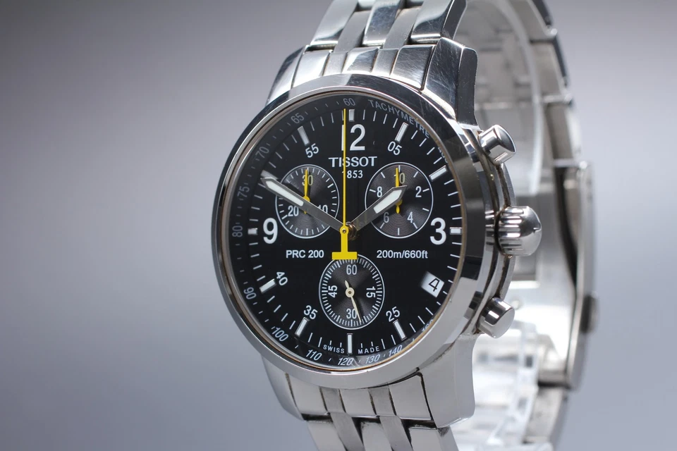 Vtg [Near MINT] Tissot 1853 PRC 200 T461 Chronograph Mens Watch From JAPAN - image 2 of 4