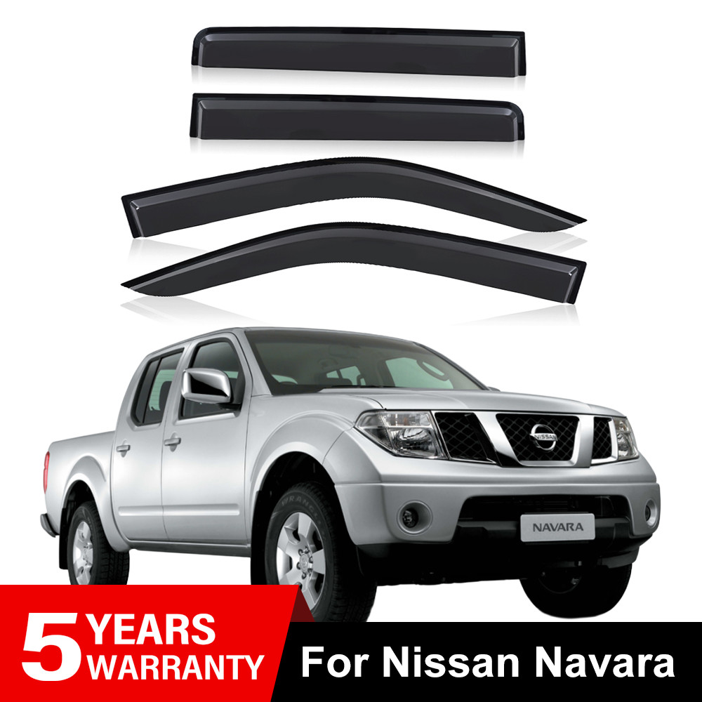 Acrylic Rain Wind Deflectors Window Visor For Nissan Navara D40 2005-2014 Pickup
