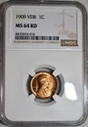 NGC MS-64 RD 1909-P VDB Lincoln Cent, Cartwheeling, Full-Red Blazer!