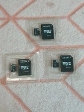 Lot of 3x Adata 4gb Micro SD Cards Memory Card with Adapter Brand New Open Box