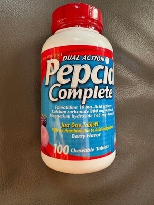 Pepcid Complete Dual Action Acid Reducer Chewable Tablets-Berry Flavor, 100 CT
