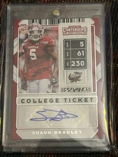 Shaun Bradley RC Signed Autograph 2020 Contenders Draft Picks College Ticket