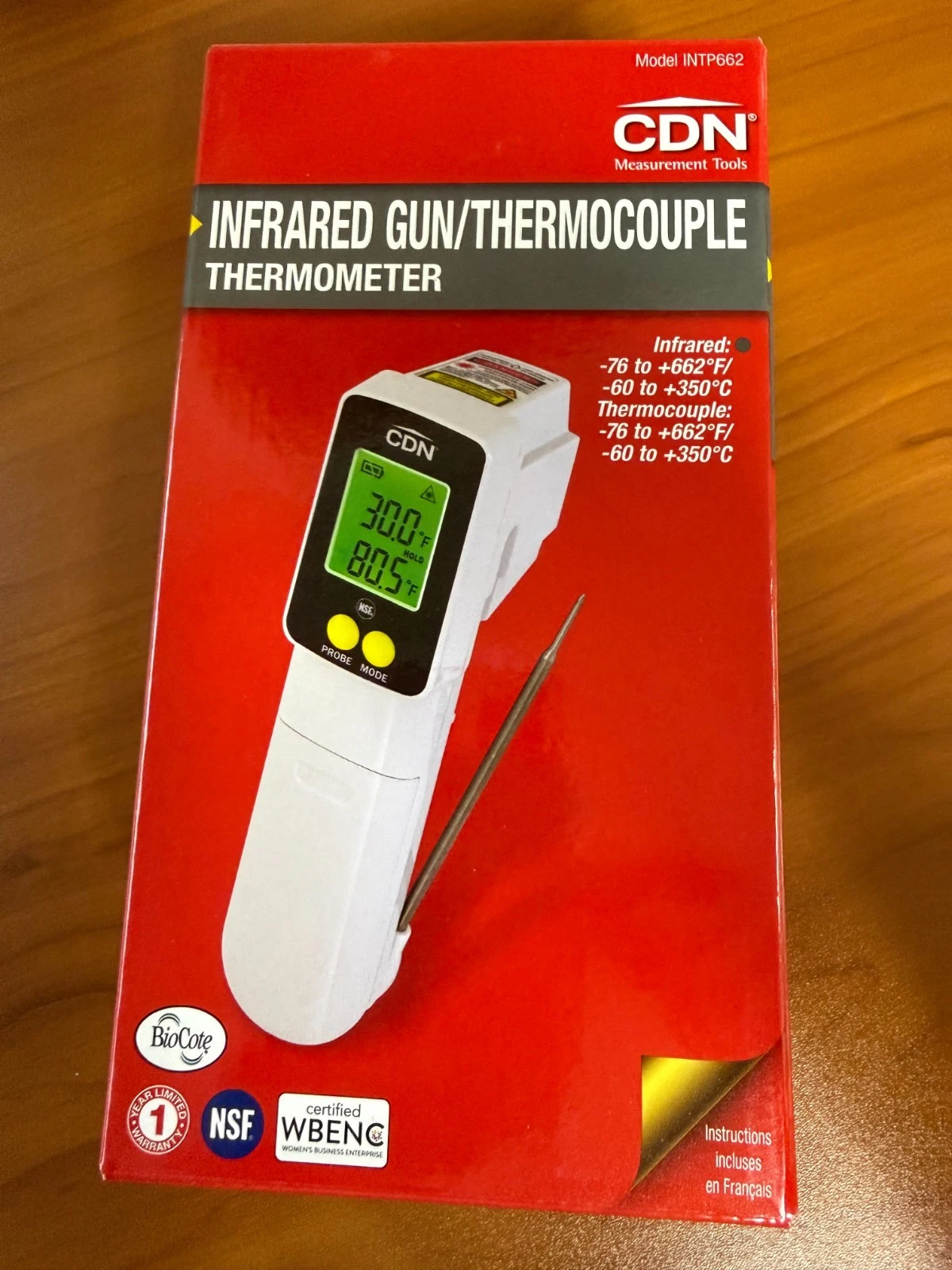 CDN INTP662 Infrared Gun/Thermocouple Cooking Meat Thermometer Kitchen Tools