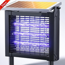 Solar Bug Zapper Outdoor Mosquito Zapper 4500V Waterproof Rechargeable Fly Trap