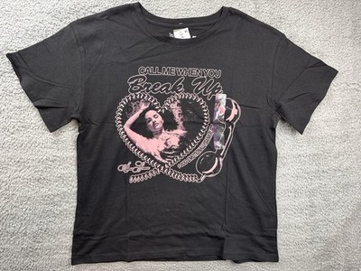 Selena Gomez Shirt Womens XL Black Call Me When You Break Up Graphic Music Tee