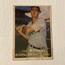 1957 Topps Ted Williams #1 Creased Boston Red Sox Legend 