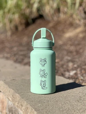 Sprigatito Water Bottle Engraved Coffee Tumbler with Sleeping Sprigatito, Paldea - Image 1 of 4