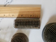 LOT of 6 Vintage Metal Flower Frogs 2.5", 3", 1.5" READ Round, Rectangle