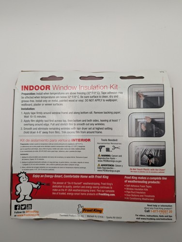FROST KING V73 HEAT SHRINK WINDOW INSULATION KIT 42"X62" - Picture 2 of 2