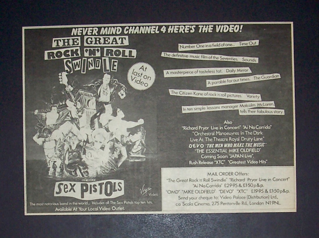 Sex Pistols The Great Rock N Roll Swindle 1982 Small Poster Sex Pistols The Great Rock N Roll Swindle 1982 Small Poster