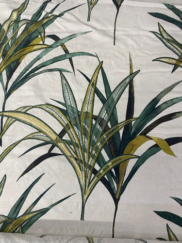 1.5 y Casamance Creation Vert Green Botanical Linen Embroidery Upholstery Fabric - Picture 4 of 12