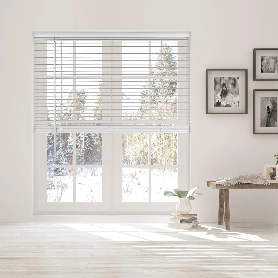 Cordless White 1'' Light-Filtering Mini Blinds, 22.5''x36'' Vinyl Window Blinds - Image 2 of 4