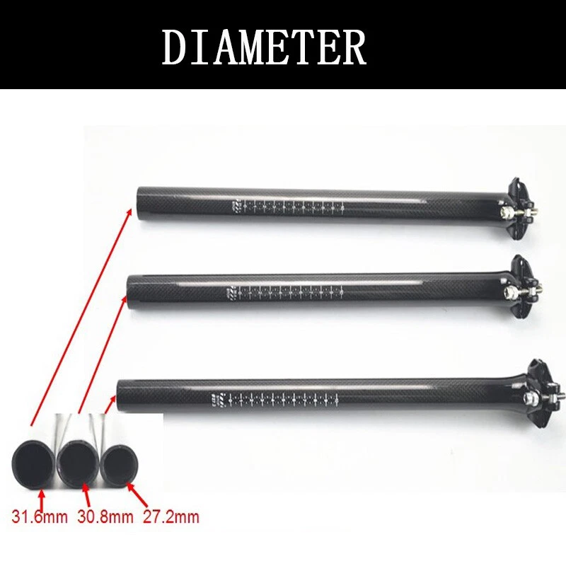 Tija de sillín de fibra de carbono TOSEEK 27,2/30,8/31,6 mm MTB bicicleta de carretera 34,9 abrazadera de tubo de asiento Foto 3 de 4
